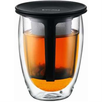 BODUM 350ML TEA FOR ONE DOUBLE WALL TEA STRAINER - GLASS